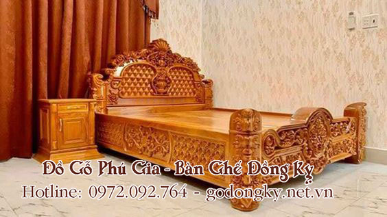 mẫu giường hồng nhện gỗ hương giá rẻ